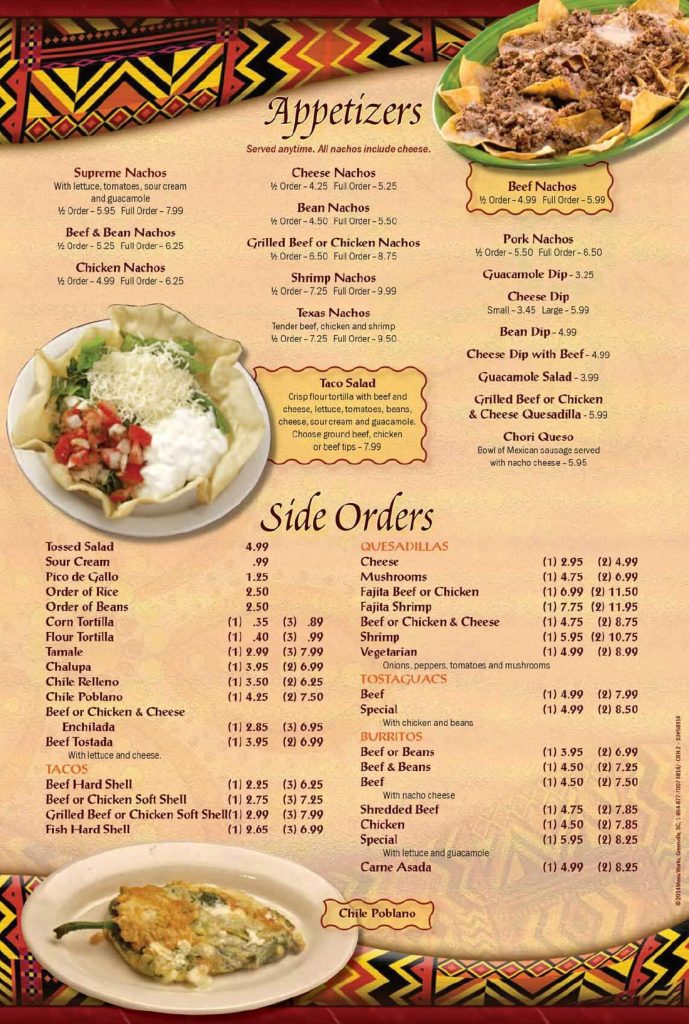 Menu La Hacienda