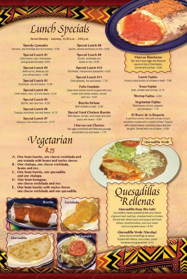 Menu La Hacienda